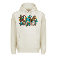 Oatmeal Heather western cross gnomes Premium Hoodie - Zillion Design Studio
