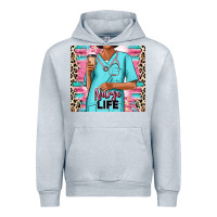 Heather Grey nurse life afro woman Urban Hoodie - RanaPortraitStore
