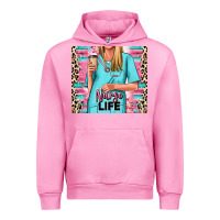 Fuchsia Pink nurse life blonde woman Urban Hoodie - RanaPortraitStore