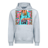 Heather Grey nurse life blonde woman Urban Hoodie - RanaPortraitStore