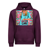 Mauve Wine nurse life blonde woman Urban Hoodie - RanaPortraitStore