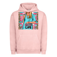 Pigment Salmon nurse life blonde woman Urban Hoodie - RanaPortraitStore