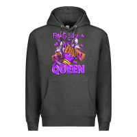 Charcoal Heather fight like a queen lupus awareness afro girl sneak Premium Hoodie - RanaPortraitStore