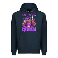 Navy fight like a queen lupus awareness afro girl sneak Premium Hoodie - RanaPortraitStore