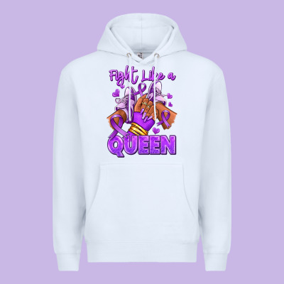 Premium Hoodie fight like a queen lupus awareness afro girl sneak