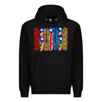 Black puerto rico republic brushstrokes Premium Hoodie - RanaPortraitStore