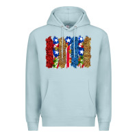 Blue Mist puerto rico republic brushstrokes Premium Hoodie - RanaPortraitStore