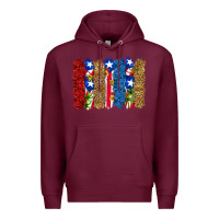 Burgundy puerto rico republic brushstrokes Premium Hoodie - RanaPortraitStore