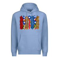 Colony Blue puerto rico republic brushstrokes Premium Hoodie - RanaPortraitStore