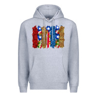 Heather Grey puerto rico republic brushstrokes Premium Hoodie - RanaPortraitStore