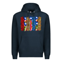 Navy puerto rico republic brushstrokes Premium Hoodie - RanaPortraitStore