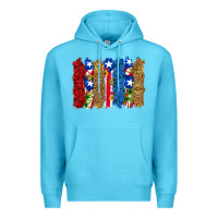 Ocean Blue puerto rico republic brushstrokes Premium Hoodie - RanaPortraitStore