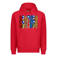 Red puerto rico republic brushstrokes Premium Hoodie - RanaPortraitStore