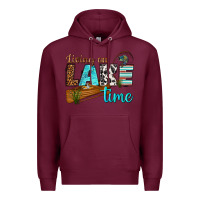 Burgundy living on lake time Premium Hoodie - texasbilliewilder