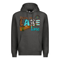 Charcoal Heather living on lake time Premium Hoodie - texasbilliewilder