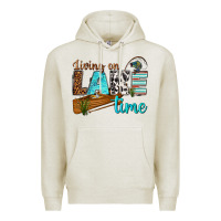 Oatmeal Heather living on lake time Premium Hoodie - texasbilliewilder