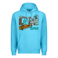 Ocean Blue living on lake time Premium Hoodie - texasbilliewilder