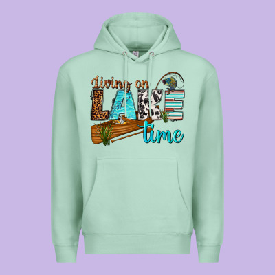 Premium Hoodie living on lake time