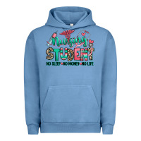 Pigment Pebble Blue nursing student no sleep no money no life Urban Hoodie - RanaPortraitStore