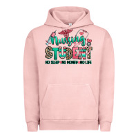 Pigment Salmon nursing student no sleep no money no life Urban Hoodie - RanaPortraitStore