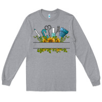 Heather Grey customize nail tools with sunflower Long Sleeve Tee - BarkalooDesign