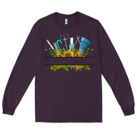 Plum customize nail tools with sunflower Long Sleeve Tee - BarkalooDesign