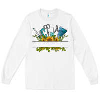 White customize nail tools with sunflower Long Sleeve Tee - BarkalooDesign