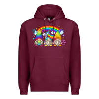 Burgundy lgbt gnomes Premium Hoodie - Zillion Design Studio