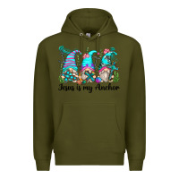 Army Green jesus is my anchor gnomes Premium Hoodie - Zillion Design Studio
