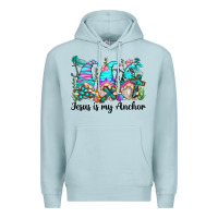 Blue Mist jesus is my anchor gnomes Premium Hoodie - Zillion Design Studio