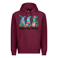 Burgundy jesus is my anchor gnomes Premium Hoodie - Zillion Design Studio