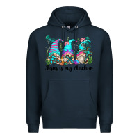 Navy jesus is my anchor gnomes Premium Hoodie - Zillion Design Studio