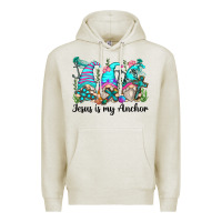 Oatmeal Heather jesus is my anchor gnomes Premium Hoodie - Zillion Design Studio