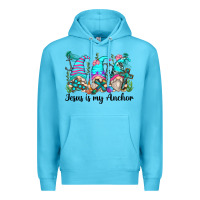 Ocean Blue jesus is my anchor gnomes Premium Hoodie - Zillion Design Studio