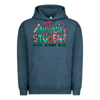 Pigment Midnight Navy nursing student no sleep no money no life Urban Hoodie - RanaPortraitStore