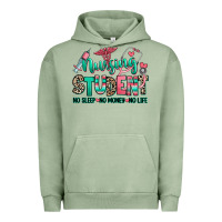 Pigment Oil Green nursing student no sleep no money no life Urban Hoodie - RanaPortraitStore