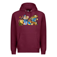 Burgundy louisiana coffee cups Premium Hoodie - texasbilliewilder