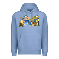 Colony Blue louisiana coffee cups Premium Hoodie - texasbilliewilder