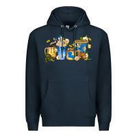 Navy louisiana coffee cups Premium Hoodie - texasbilliewilder