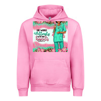 Fuchsia Pink she works willingly with her hands afro nurse Urban Hoodie - RanaPortraitStore