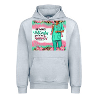 Heather Grey she works willingly with her hands afro nurse Urban Hoodie - RanaPortraitStore