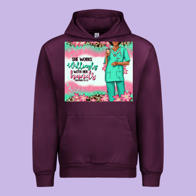Urban Hoodie she works willingly with her hands afro nurse