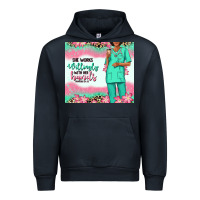 Navy she works willingly with her hands afro nurse Urban Hoodie - RanaPortraitStore