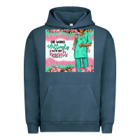 Pigment Midnight Navy she works willingly with her hands afro nurse Urban Hoodie - RanaPortraitStore