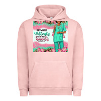 Pigment Salmon she works willingly with her hands afro nurse Urban Hoodie - RanaPortraitStore