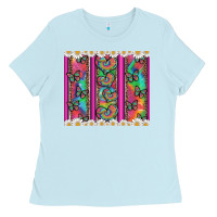 Baby Blue tie dye hearts and butterfly with flowers Ladies Tee - Artiststas