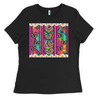 Black tie dye hearts and butterfly with flowers Ladies Tee - Artiststas