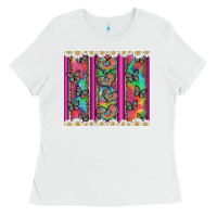 White tie dye hearts and butterfly with flowers Ladies Tee - Artiststas