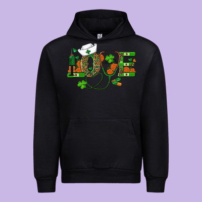 Urban Hoodie st patricks day love nurse