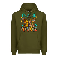 Army Green created with a purpose Premium Hoodie - RanaPortraitStore
